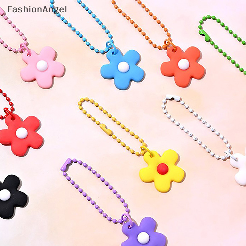 Fashionangel Móc Khóa Hoa Nhỏ Màu Móc Khóa Mặt Dây Chuyền Túi Màu Hồng Mặt Dây Chuyền Dành Cho Nữ Ins Phong Cách Hàn Quốc Dây Xích Hoạt Hình Móc Chìa Khóa TH