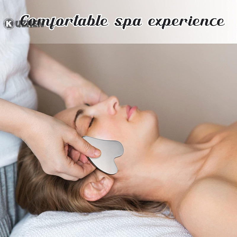 Kuzhen 1 Máy Mát Xa Bằng Thép Không Gỉ Gua Sha Cho Mặt Cổ Cơ Thể Guasha Massage Dụng Cụ Chăm Sóc Da Mặt Guasha Board Máy Mát Xa Mặt HOT