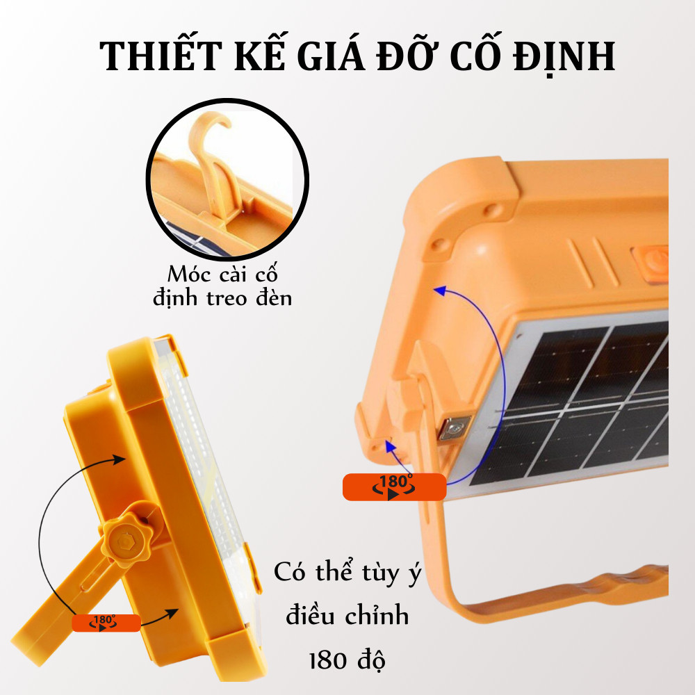 Đèn LED Năng Lượng Mặt Trời Đa Năng Cầm Tay GONGYI 300W Đèn Tích Điện Chống Nước Đổi Màu Pin 9000mAH