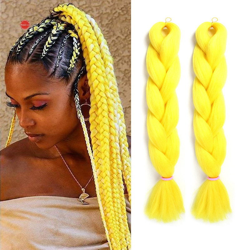 Diễu Hành 1 Đơn Sắc Bện Tóc Phần Mở Rộng Tóc Jumbo Nhiều Màu Sắc Xoắn Châu Phi Bẩn Bím Tóc Giả Dreadlocks DIY Trang Trí VN