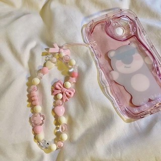 Thời Trang Hoạt Hình Dễ Thương Gấu Dây Xích Dây Handmade Nhiều Màu Sắc Tình Yêu Thỏ Dây Xích Tự Làm Mặt Dây Chuyền Vỏ Điện Thoại Phụ Kiện Trang Sức