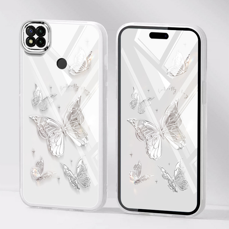 Ốp Điện Thoại YBD INS Style Cho Xiaomi POCO C31 Redmi 9C 9 Activ 10A 10C 10 Vỏ Bướm Niche Power Được Trang Bị Bảo Vệ Ống Kính