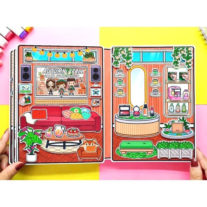 Sách Toca Life World Toca Boca 'S Chocolate House Mới squishy giấy tự làm ngôi nhà búp bê ngôi nhà búp bê giấy đồ chơi
