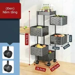 Kệ xoay đa năng 5 tầng thép không gỉ bánh xe di chuyển dễ dang. Giá để đồ nhà bếp hoa quả nhiều tầng xoay 360 độ-MAXIM — ảnh 6