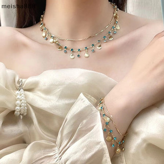 Meisha888 Mặt dây chuyền hai lớp sel Vòng cổ Vòng tay dành cho nữ Cô gái Nhiều màu sắc Phụ kiện tinh tế Quà tặng sinh nhật