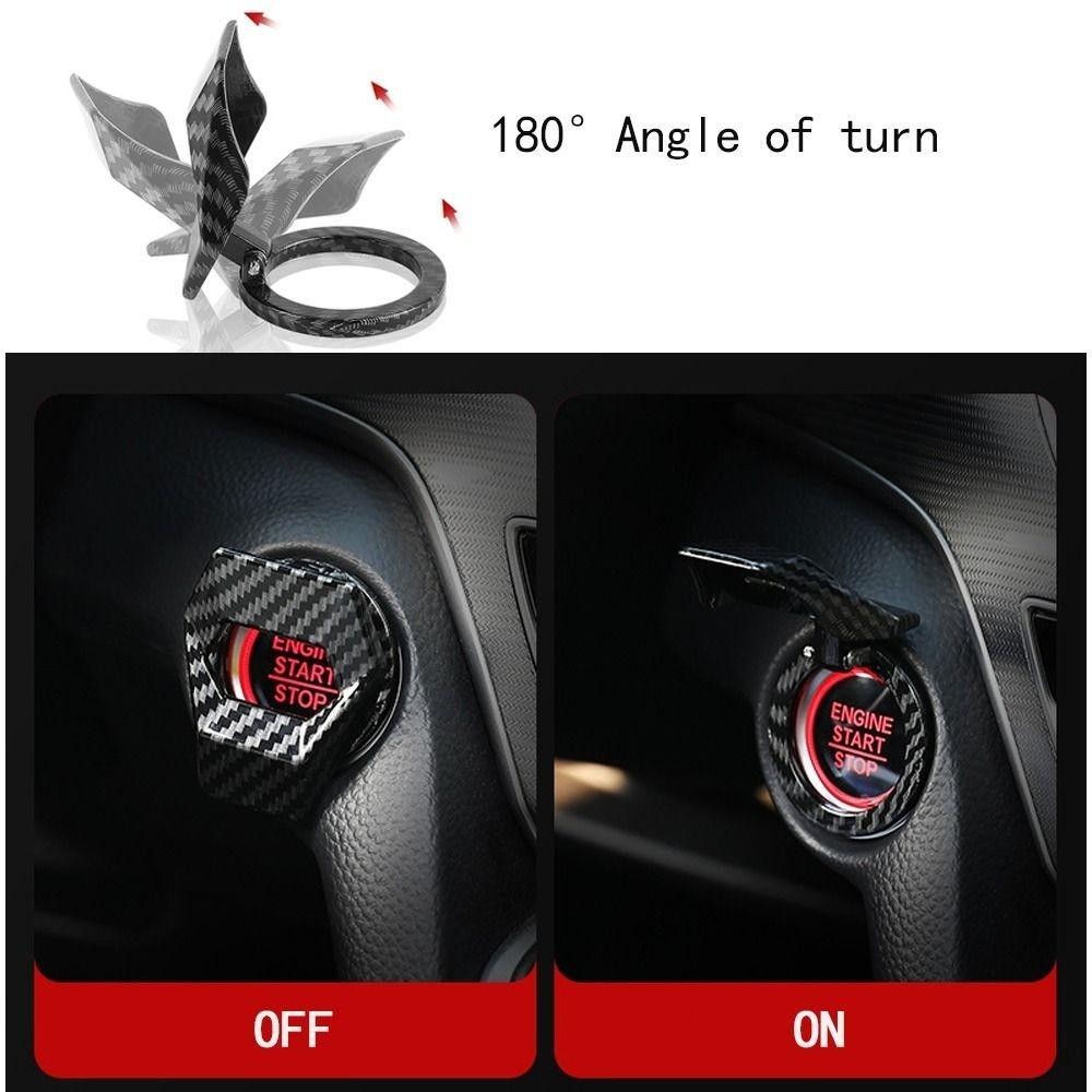 YRBWD Start Stop Switch Cover, Vỏ nút động cơ ô tô chống trầy xước bằng kim loại, Bảo vệ đánh lửa dính trang trí