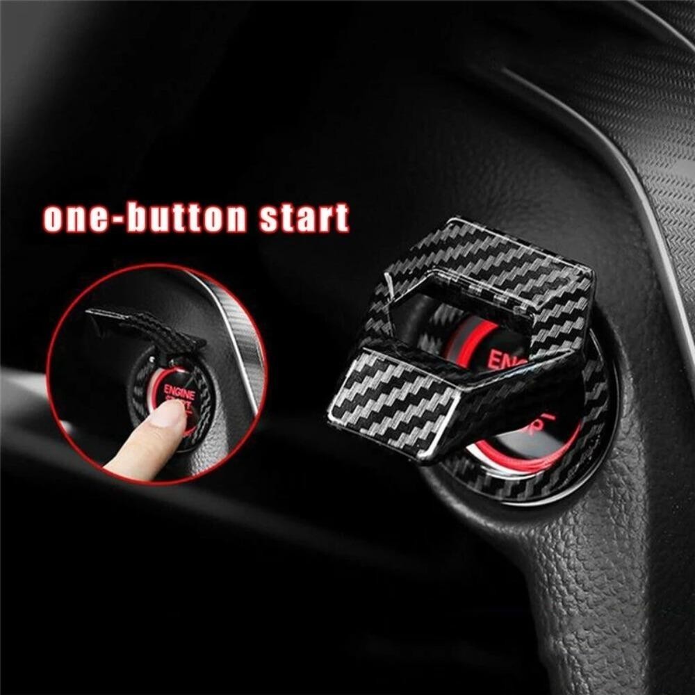 YRBWD Start Stop Switch Cover, Vỏ nút động cơ ô tô chống trầy xước bằng kim loại, Bảo vệ đánh lửa dính trang trí