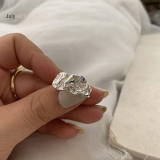 Julyhot Mới Màu Bạc Nhẫn Dành Cho Nữ Thời Trang Sáng Tạo Kim Loại Không Đều Hình Học Sáng Tạo Mở Nhẫn Đảng Tính Khí Món Quà Trang Sức Massivedeals