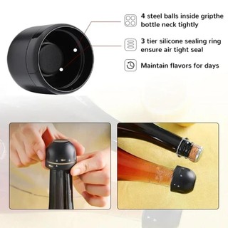 Nút chặn chai rượu vang WOOLYNOOK, Nút chai bơm chân không có thể tái sử dụng, Dụng cụ thanh Barware tốt nghiệp ABS Bảo quản rượu chân không Giữ rượu vang thực sự tươi