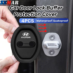 4 Hyundai Silicone Khóa Cửa Ô Tô Vỏ Bảo Vệ Khóa Cửa Giảm Chấn Im Lặng Phụ Kiện Cho Creta Stargazer Ioniq 5 Santa Fe Grand i10 Kona Tucson Palisade Accent H1