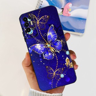 Dành Cho Tecno Pova 2 Vỏ LE7 LE7n Hoa Nổi Tiếng Hoạt Hình Silicon Mềm Màu Đen Vỏ Điện Thoại Cho Tecno Pova2 Ốp Lưng 6,9 inch