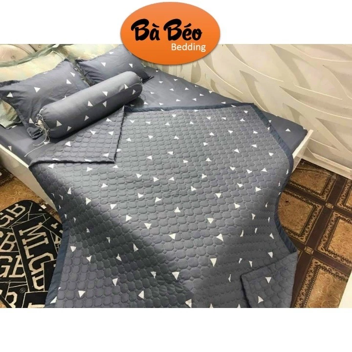 Trọn Bộ 5 Món Chăn Ga Gối Cotton Poly Hè Thu, Set Chăn Hè Ga Gối, Bộ Chăn Ga Gối Cotton
