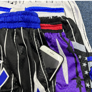 Quần bóng rổ thường ngày kiểu Mỹ Orlando Magic Team Retro thêu dài đến đầu gối Quần short thể thao