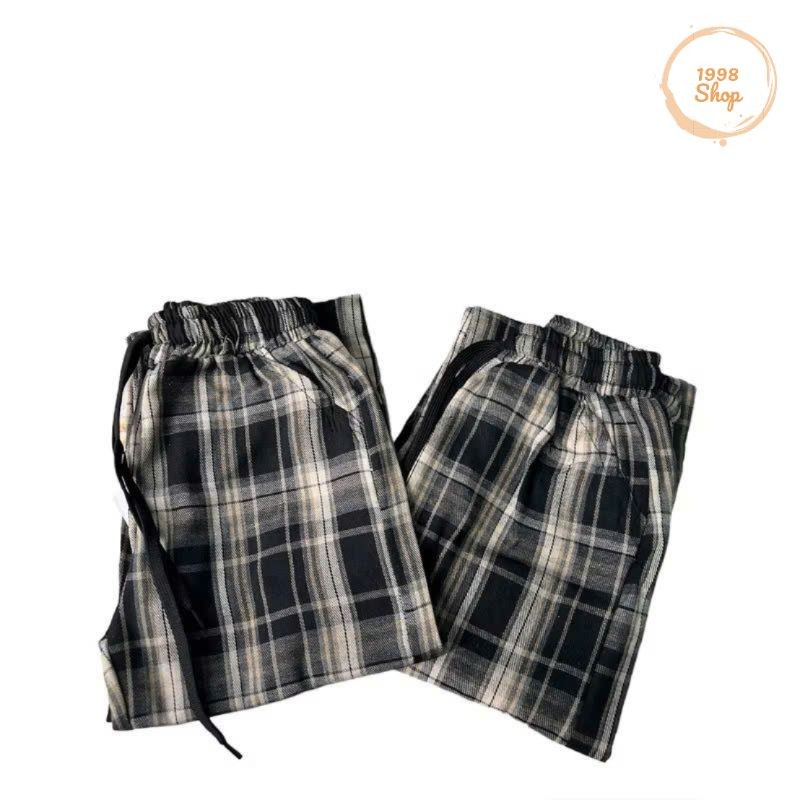 Quần kẻ Caro ống xuông phong cách thời trang cho bé gái từ 35kg-50 kg