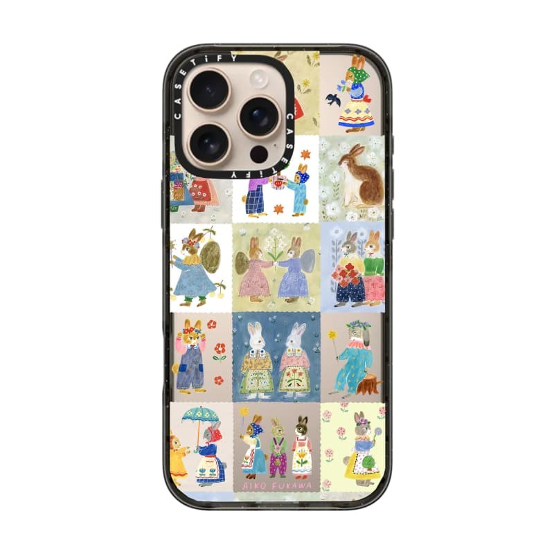 Casetify X thỏ miếng vá ngọt ngào Vỏ làm việc Black Edge Peach Haze Cotton Candy Collection Màu sắc trong suốt Vỏ cứng tác động cho Apple IPhone 12 13 14 15 16 Pro Max Plus có hộp