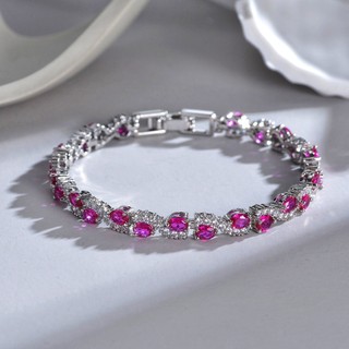Châu Âu Mỹ ins Vòng tay hình bầu dục Ruby phong cách mới dành cho nữ