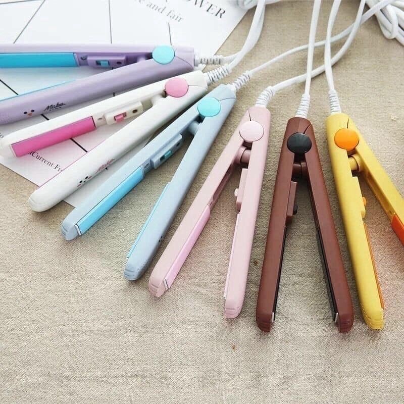 Máy Uốn Tóc Kiêm Duỗi Tóc Mini Sử Dụng Ion Âm Tiện Dụng AMIZIN