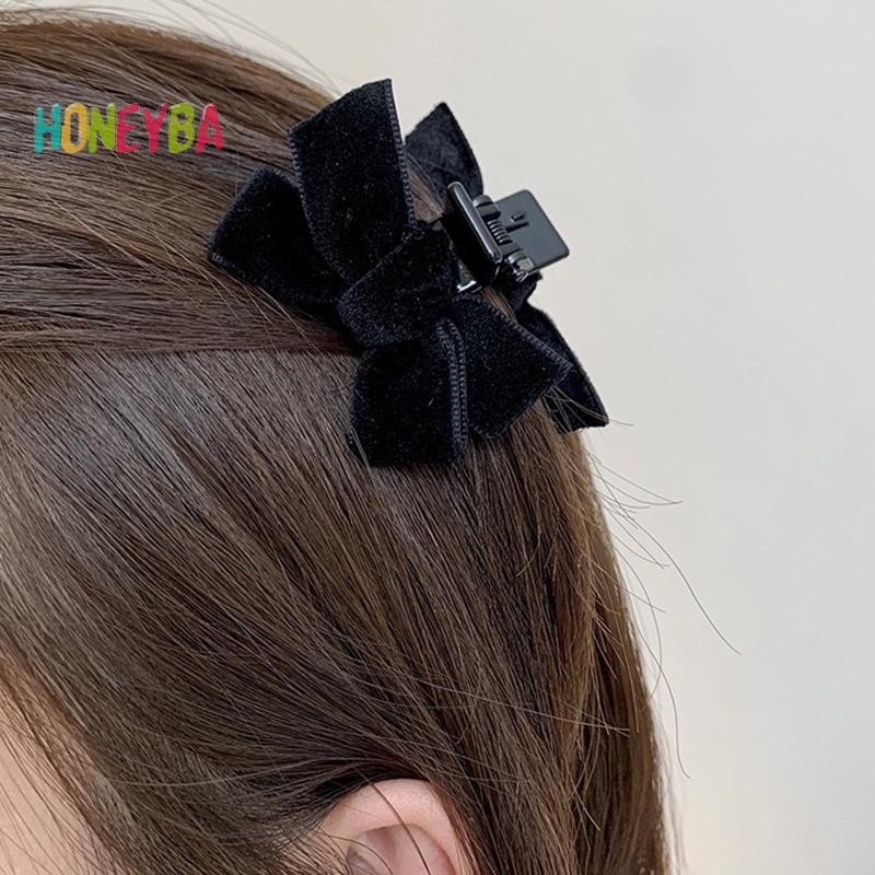 < Honeyba > 1 Nơ Ngọt Ngào Tóc Nhỏ Vuốt Kẹp Công Chúa Nhung Nơ Vuốt Kẹp Mũ Bé Gái Nữ Hàn Quốc Phụ Kiện Tóc