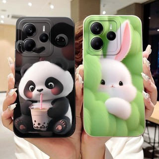 Vỏ bảo vệ ống kính cho Redmi Note 14 4G Vỏ silicon mềm hoạt hình thỏ gấu trúc dễ thương