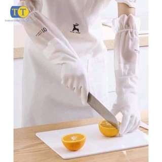Găng Tay Cao Su HƯƠU Dài Tay Cổ Chun - Găng Tay Rửa Bát Cao Cổ