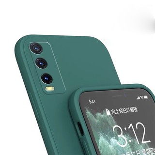 Thời trang mới Vivo Y20 Y20i Y12S V20 SE V23E V21 Y51 2020 Khung cản vuông mỏng Vỏ silicon TPU mềm có dây đeo cổ tay