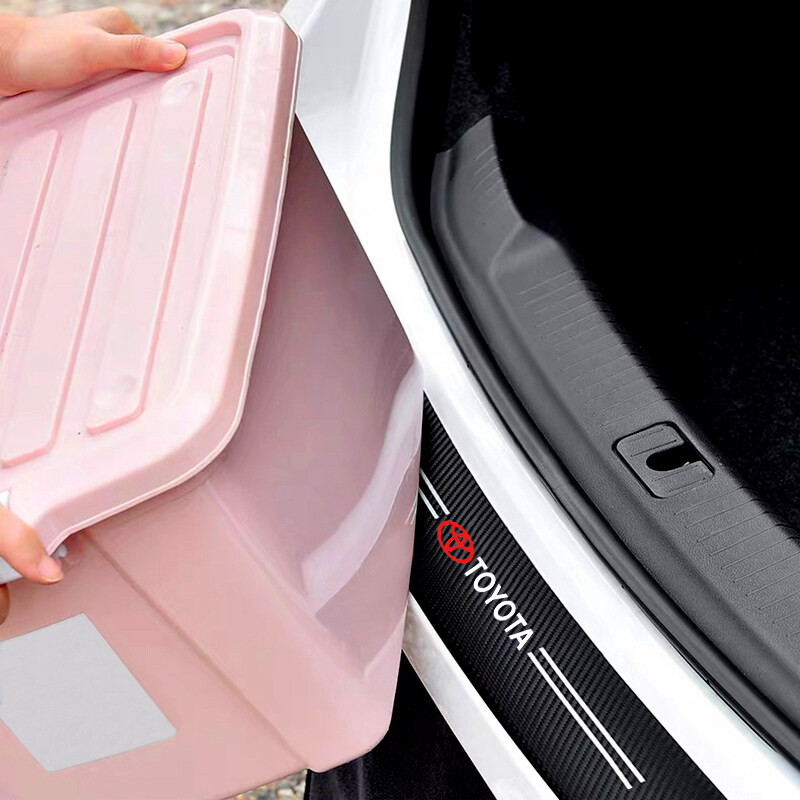 Thích hợp cho Toyota Vios Avanza Innova Hilux Fortuner Camry Yaris nhãn dán cốp xe họa tiết sợi carbon