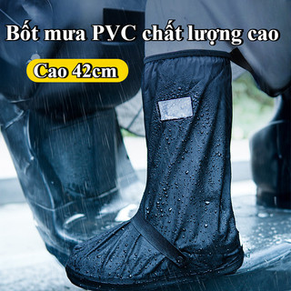 Bốt mưa PVC chất lượng cao,Bọc Giày Đi Mưa Cổ Cao Chống Trơn Trượt,Size 35-47,Ủng Bọc Giày Cổ Cao
