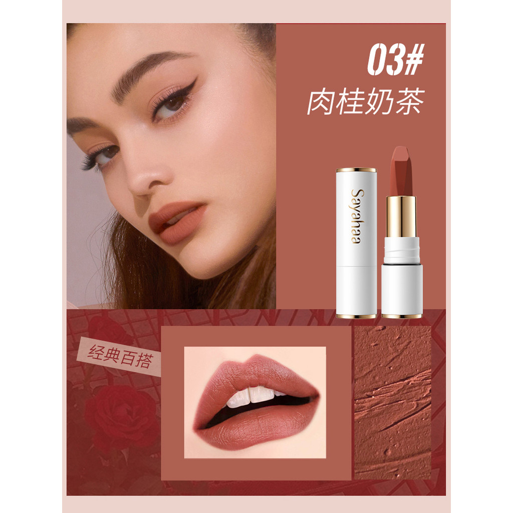 S101 Son Lì Cao Cấp Sayahaa Không Trôi - Màu Đẹp Tự Nhiên, Lâu Phai, Dưỡng Môi Mềm Mịn