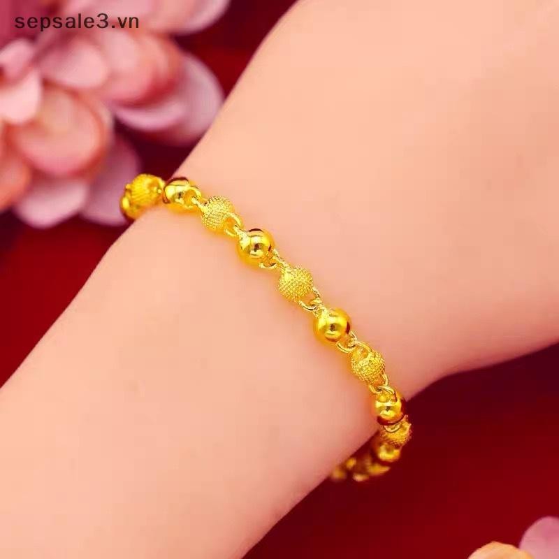 # sepsale # Vòng tay hạt mạ vàng mới dành cho nữ Vòng tay dây chuyền thời trang Quà tặng trang sức đám cưới.
