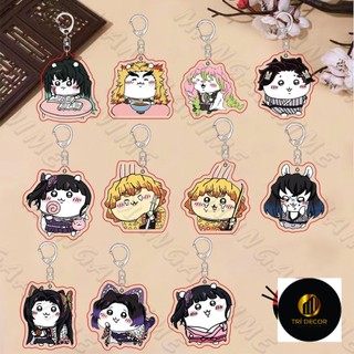 (CHIIKAWA) Móc khóa KIMETSU NO YAIBA keyring mica acrylic in hình anime chibi dễ thương