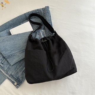 [Gou] Túi đeo vai dây rút thời trang Du lịch Túi Tote Nylon thông thường Dung tích lớn Túi đeo chéo chống nước dành cho nữ VN