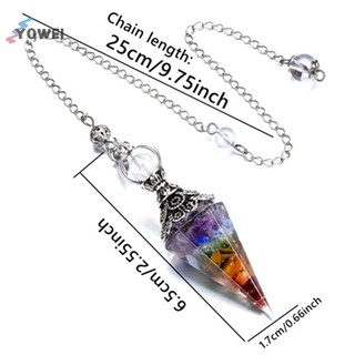Yowei Tự Nhiên 7 Luân Xa Chữa Bệnh Pha Lê Con lắc Cho Dowsing Bói Toán Đá Thạch Anh Con lắc Cổ Reiki Mặt Dây Chuyền Trang Sức VN