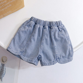 Quần áo trẻ em Hàn Quốc phong cách cô gái phù hợp mùa hè phong cách mới denim quần short đơn giản đa chức năng