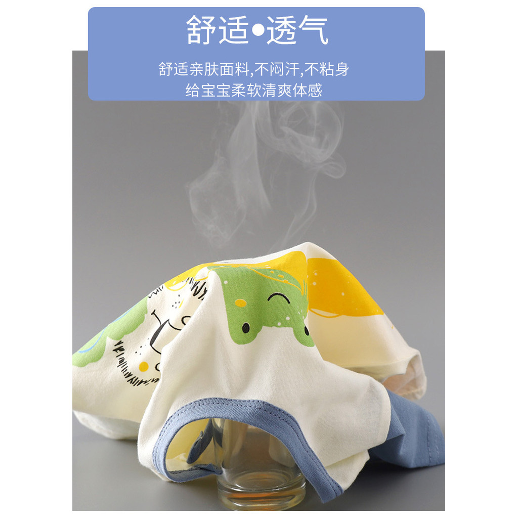 Cotton Nguyên Chất Trẻ Em Áo Thun Ngắn Tay Bé Gái Mùa Hè Mỏng Phong Cách Bé Trai Bé Gái Mùa Hè Thoáng Khí Áo 73-130 PLW6