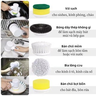 Máy Cọ Rửa Điện Thông Minh Đa Năng, Sạc USB, Bàn Chải Cầm Tay Vệ Sinh Bếp, Bồn Rửa Mặt, Đánh Giày