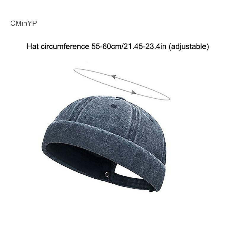Cminyp Mũ Thời Trang Không Vành Mũ Chắc Chắn Skullcap Màu Trơn Thủy Thủ Mũ Beanie Mũ Nam Nữ Mũ Xô Có Thể Điều Chỉnh Bố Nón Vinh Quang
