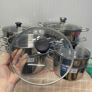 Bộ Nồi xửng hấp cá,nấu xôi Inox Đông Á đáy từ, hấp gà - Dùng được bếp từ - Phương Trang