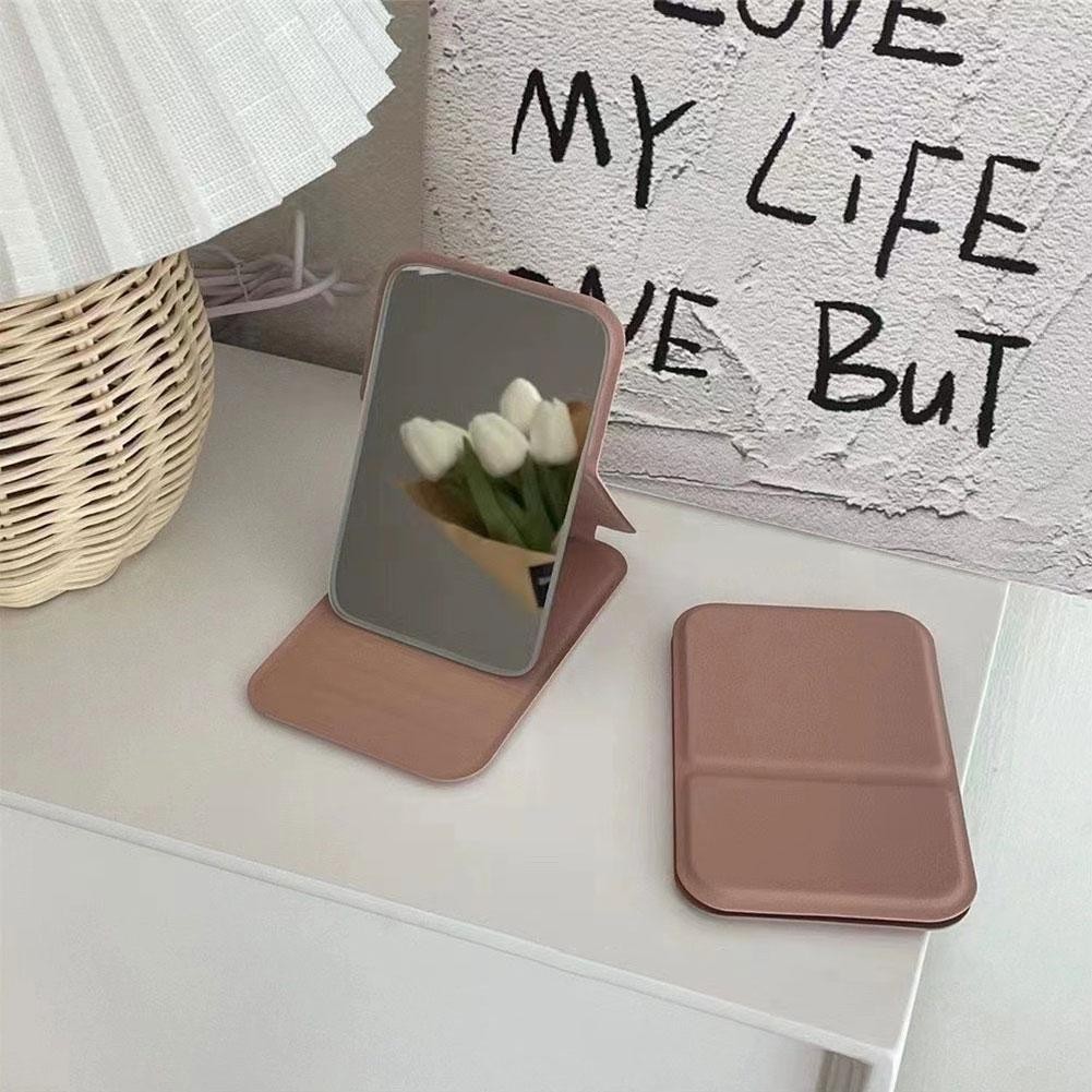 Vanity Gương Trang Điểm Độ Nét Cao Để Bàn Đứng Gấp Di Động Trang Điểm Trọng Lượng Cầm Tay L2u4