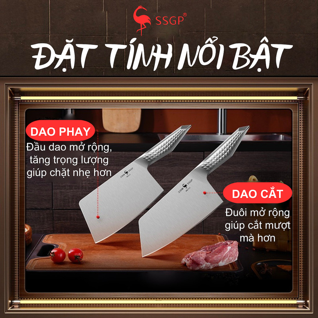 Dao thái thịt Stuttgart của SSGP  - SS01506 dao cắt thịt, dao thái dao bầm, dao chặt dao làm bếp