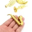 THEGIRL8B Mini Golden Trumpet Saxophone, Saxophone Mô Hình Thu Nhỏ Nhạc Cụ Nhựa, Đồ Chơi Trang Trí Nhà Di Động Nhà Búp Bê Nhựa Phụ Kiện Cảnh Nhạc Mini