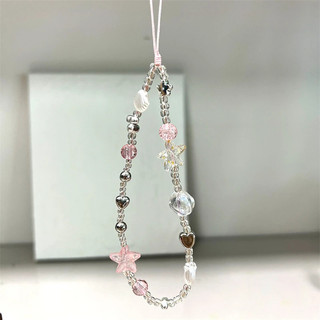 Ins Hồng Ngọc Trai Ngôi Sao Trái Tim Tình Yêu Dây Xích Điện Thoại Thích Hợp Cho Tất Cả Điện Thoại Dây Xích Dây Đeo