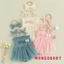 Mg-baby Bé Gái Trang Phục Sinh Nhật Không Tay Chữ Dây Buộc Áo Liền Quần Có Nơ Băng Đô Quấn Tóc Quần Áo Mùa Hè