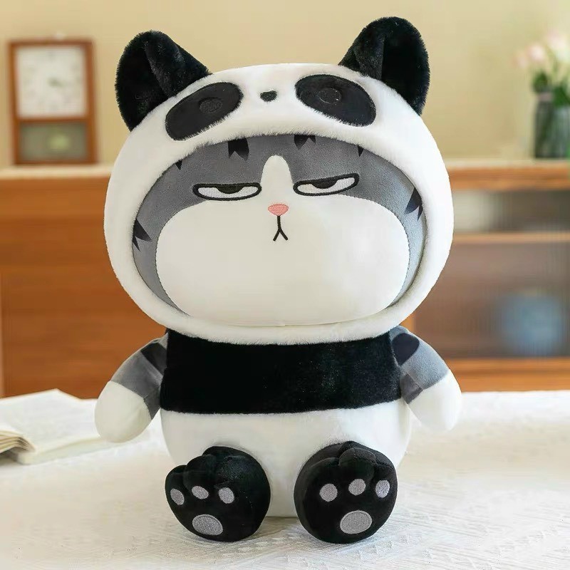 Gấu Bông Mèo Hoàng Thượng Mặt Thộn Gấu Bông Mèo Đội Mũ Cute Kích Thước 45 CM Chất Liệu Vải Miniso Cao Cấp