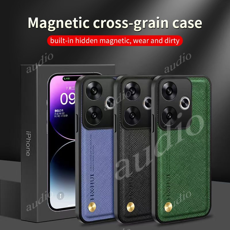 Ốp điện thoại TPU mềm bằng da chéo realme 14 5G cho realme 14 14t Realme14 realme14t 5G Vỏ da sang trọng chống sốc cho realme 14 14t realme14t 5G Vỏ bọc từ tính trên ô tô