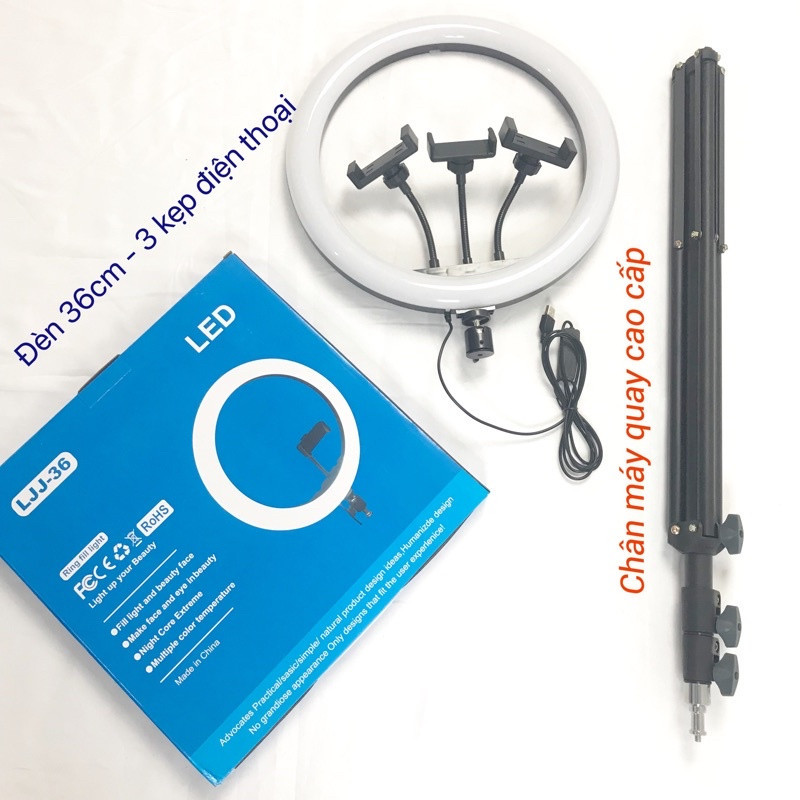 Đèn Livestream bán hàng 36cm LJJ36 chân 2m1 hỗ trợ ánh sáng quay chụp chuyên nghệp
