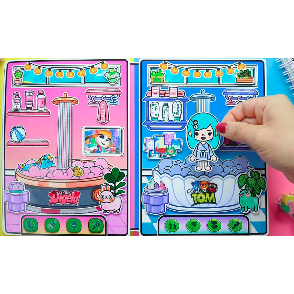 Búp bê giấy Ngôi nhà TOCA TOCA TOM and ANGELA wednesday house quiet book -TOCA TOCA