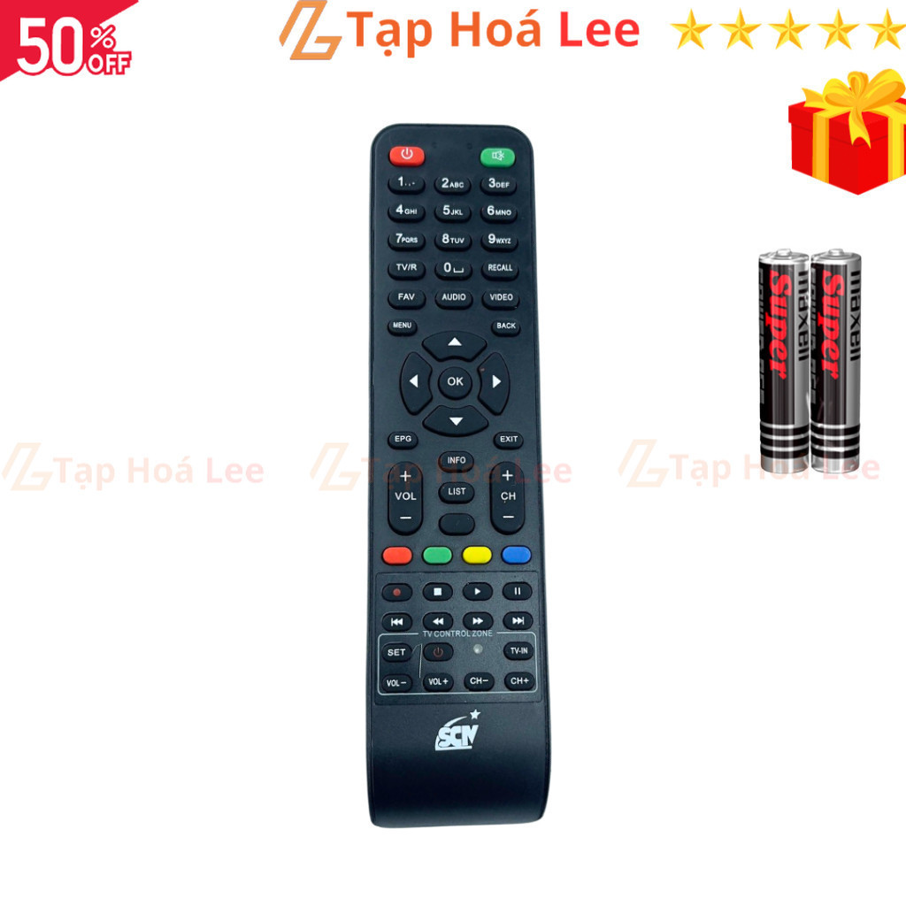 Remote điều khiển đầu thu truyền hình cáp SCTV loại tốt, điều khiển ...