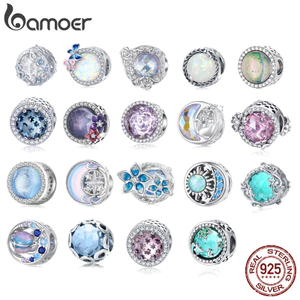 Bamoer Bạc 925 Quyến Rũ Hạt Tròn DIY Mặt Dây Chuyền SCC1576