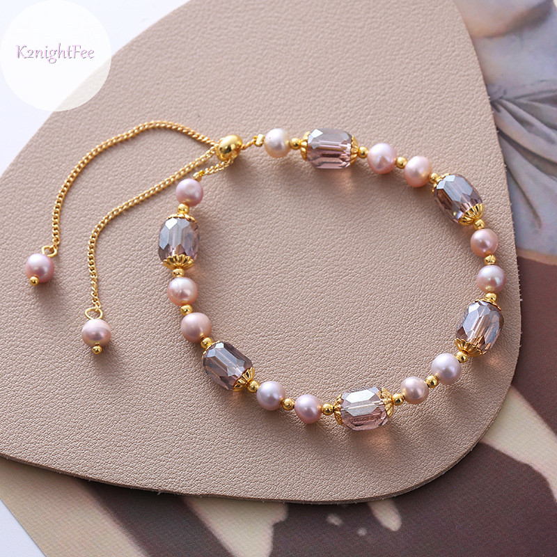 K2nightfee Thời Trang Cổ Điển Ngọc Trai Vòng Tay Nữ Bé Gái Ngọc Trai Chất Lượng Cao Có Thể Điều Chỉnh Đính Hạt Vòng Tay Trang Sức Mỹ Phụ Kiện Quà Tặng VN