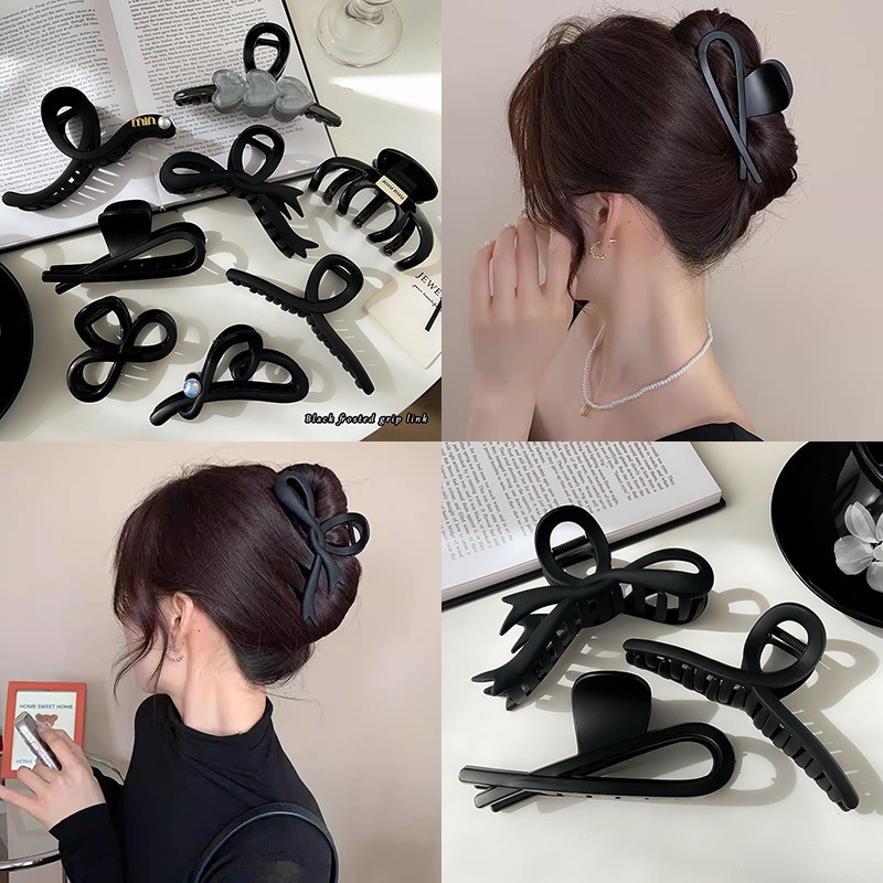 3 Cái / Đơn Giản Đen Lấy Kẹp 2025 Phong Cách Mới Nữ Cá Mập Lấy Kẹp Mũ Đội Đầu